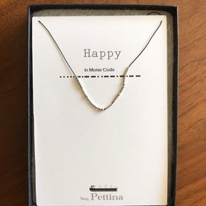 NIB “Happy” in Morse code Necklace by beq Pettina.